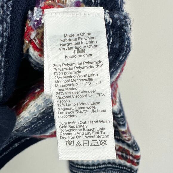 J.Crew Fair Isle Lady Jacket Boiled Wool Blend Gold Buttons Preppy Navy M NWT - Picture 9 of 15